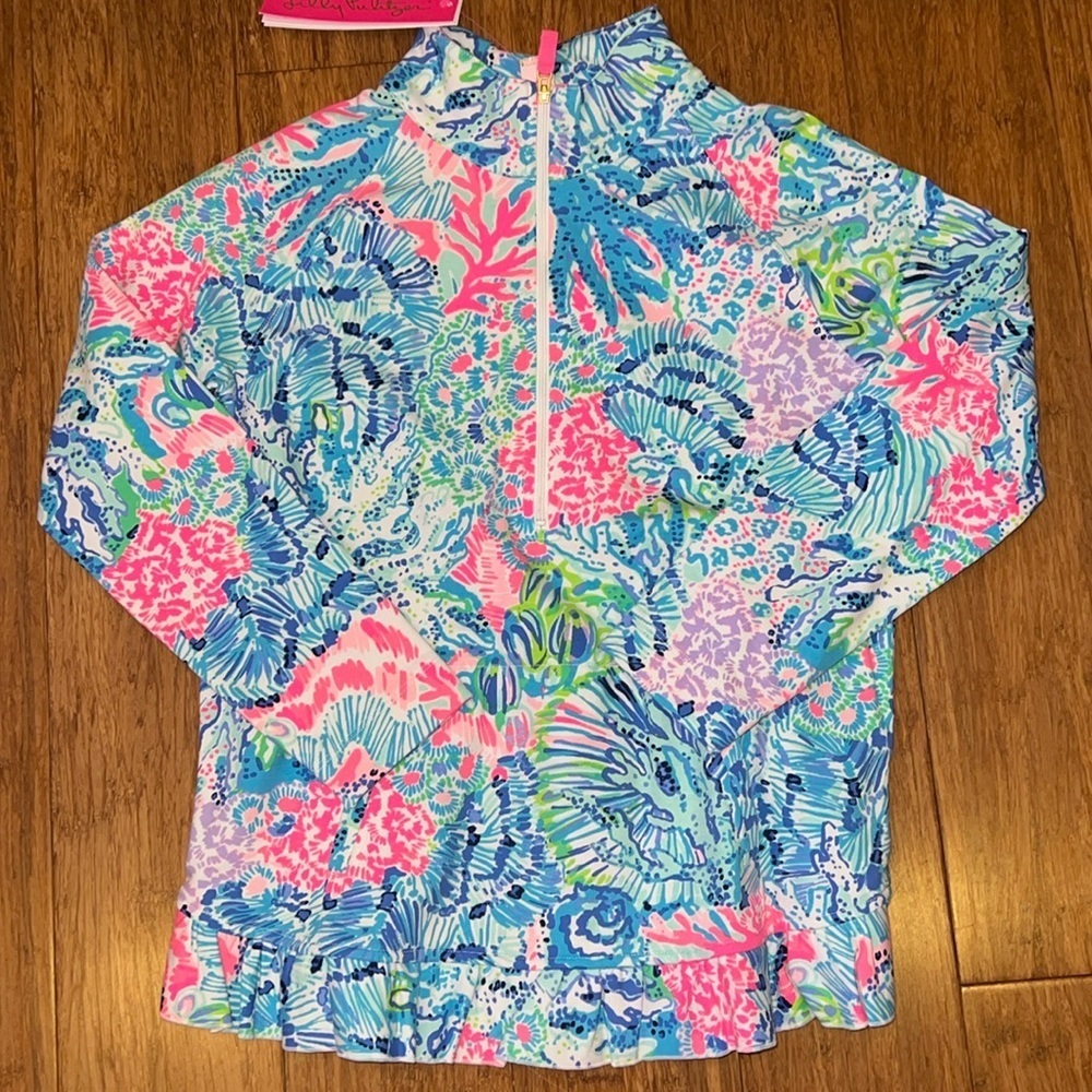 Lilly Pulitzer UPF 50+ mini killian popover multi sink or Swim XL (12-14) NWT
